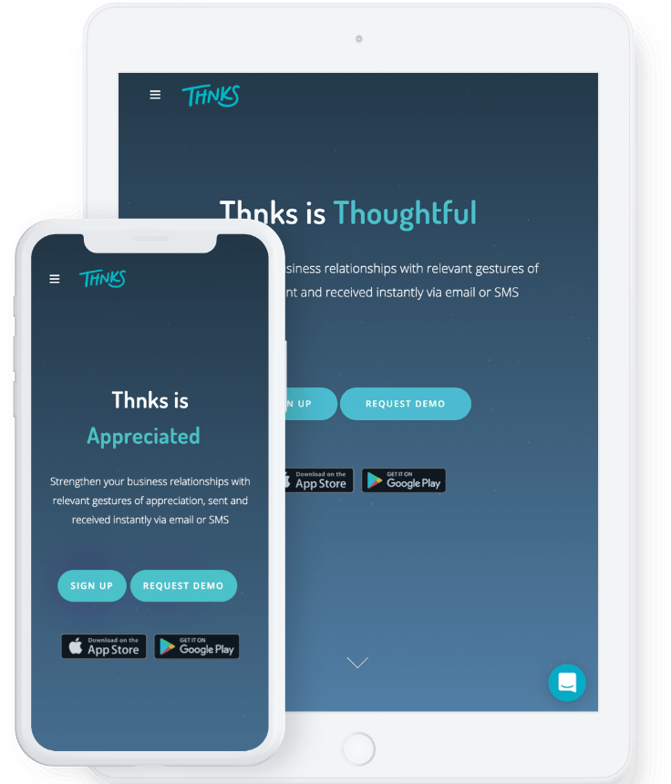Phone and Tablet Thnks app